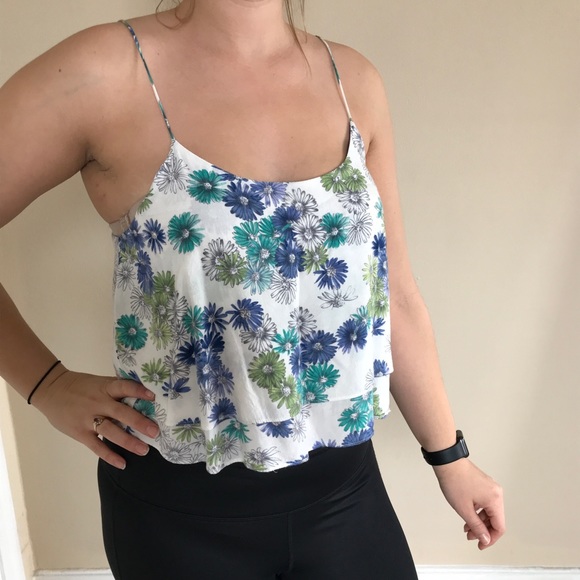 Forever 21 crop floral tank with tie back - XL - Picture 2 of 7
